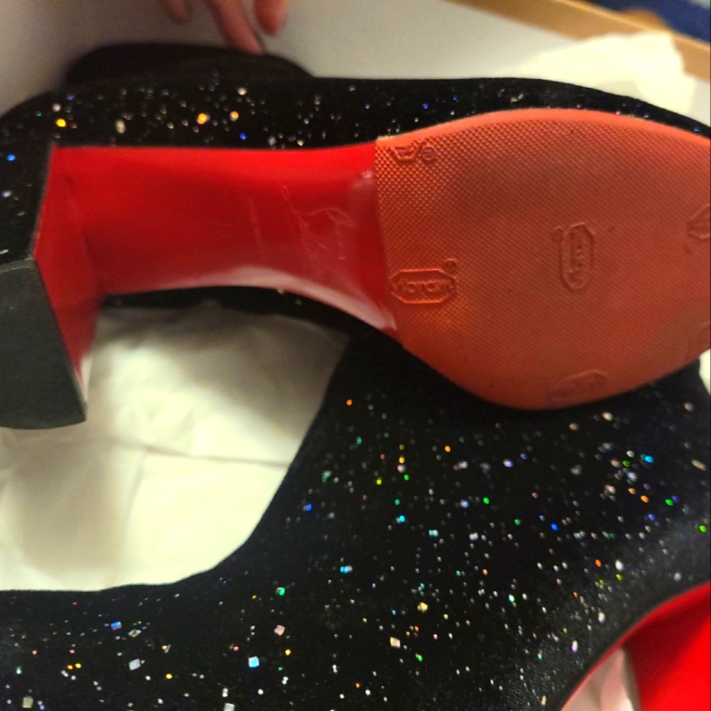 Christian Louboutin moulamax glittered velvet boot